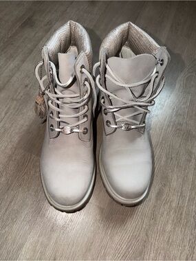 Timberland Taupe and Metallic Lace-Up Boot